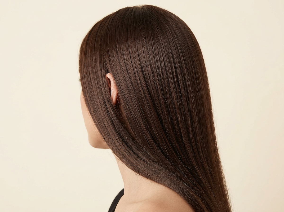 4 Medium Brown hair colour — Side close-up