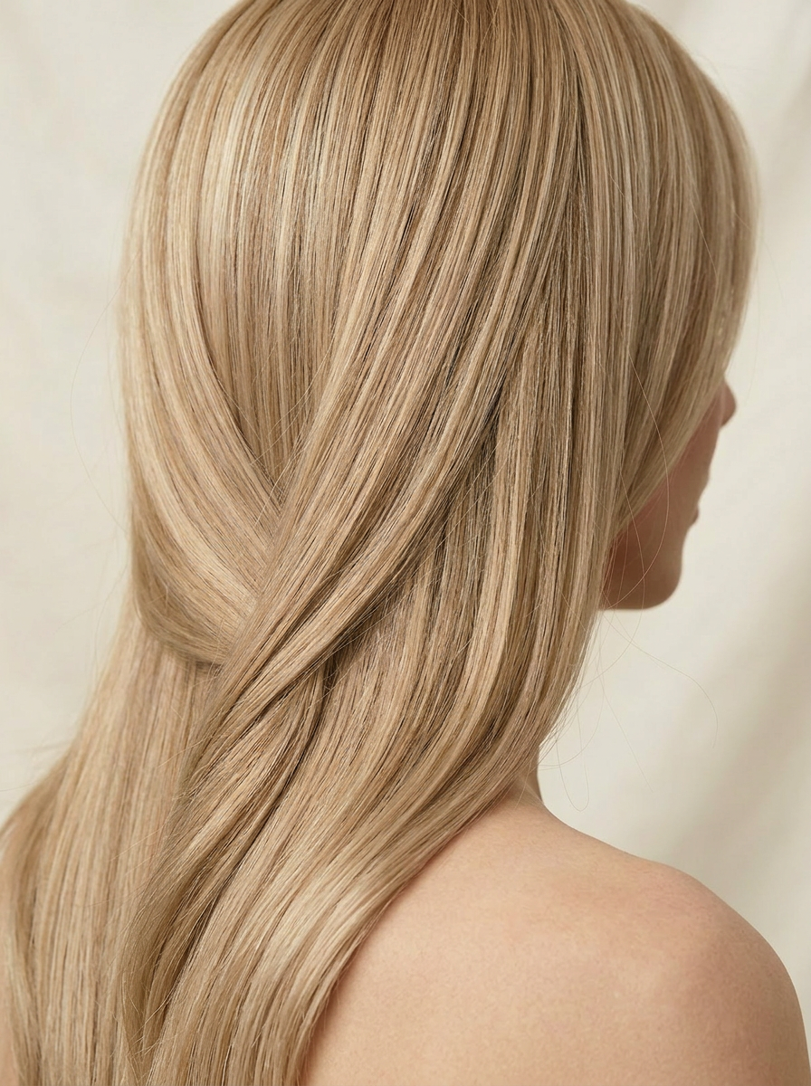22 Beige Blonde hair colour — Side close-up