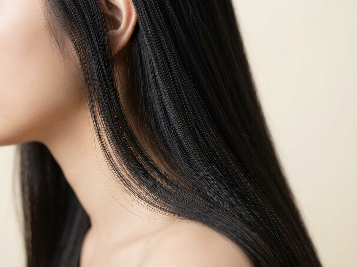 1 Jet Black hair colour — Side close-up