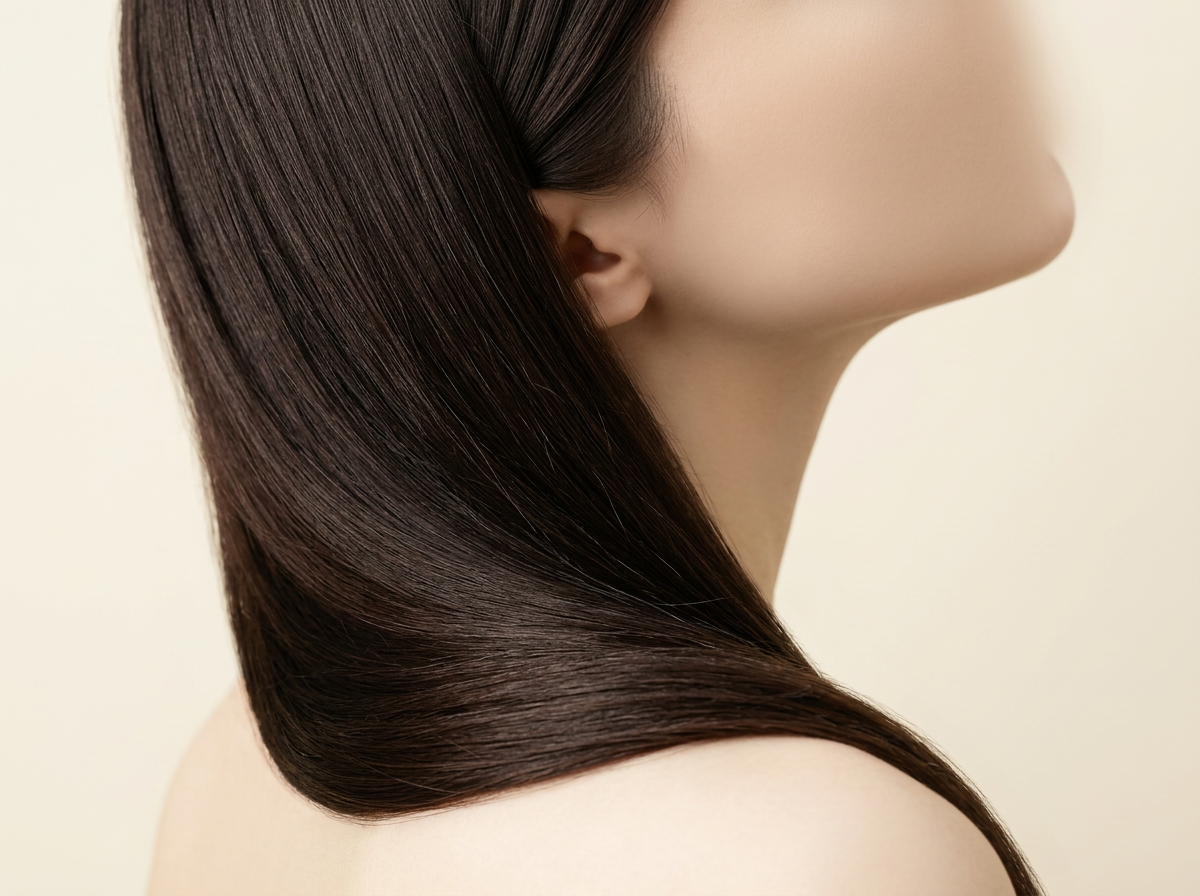 2 Dark Brown hair colour — Side close-up