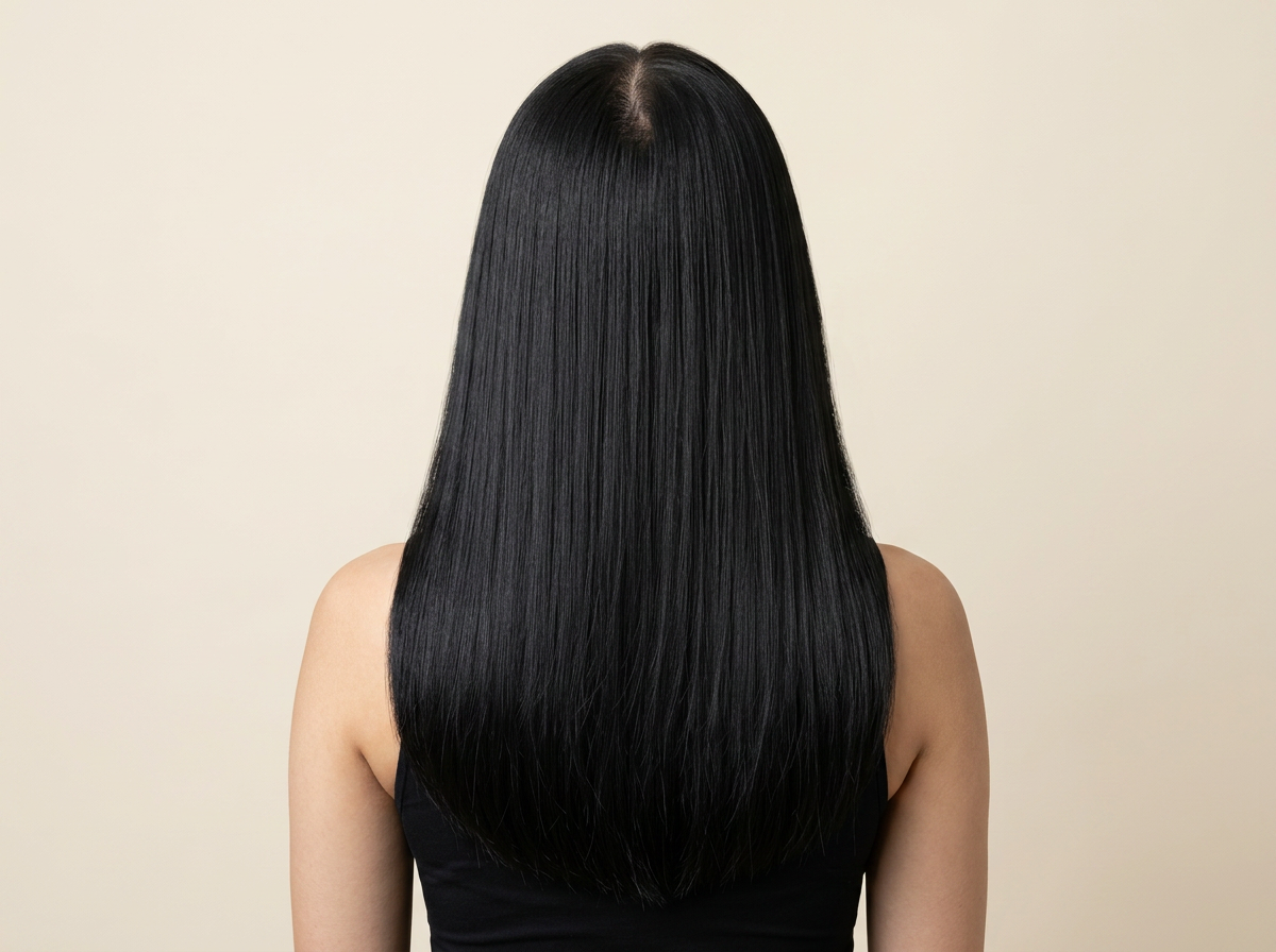 1 Jet Black hair colour — Rear view