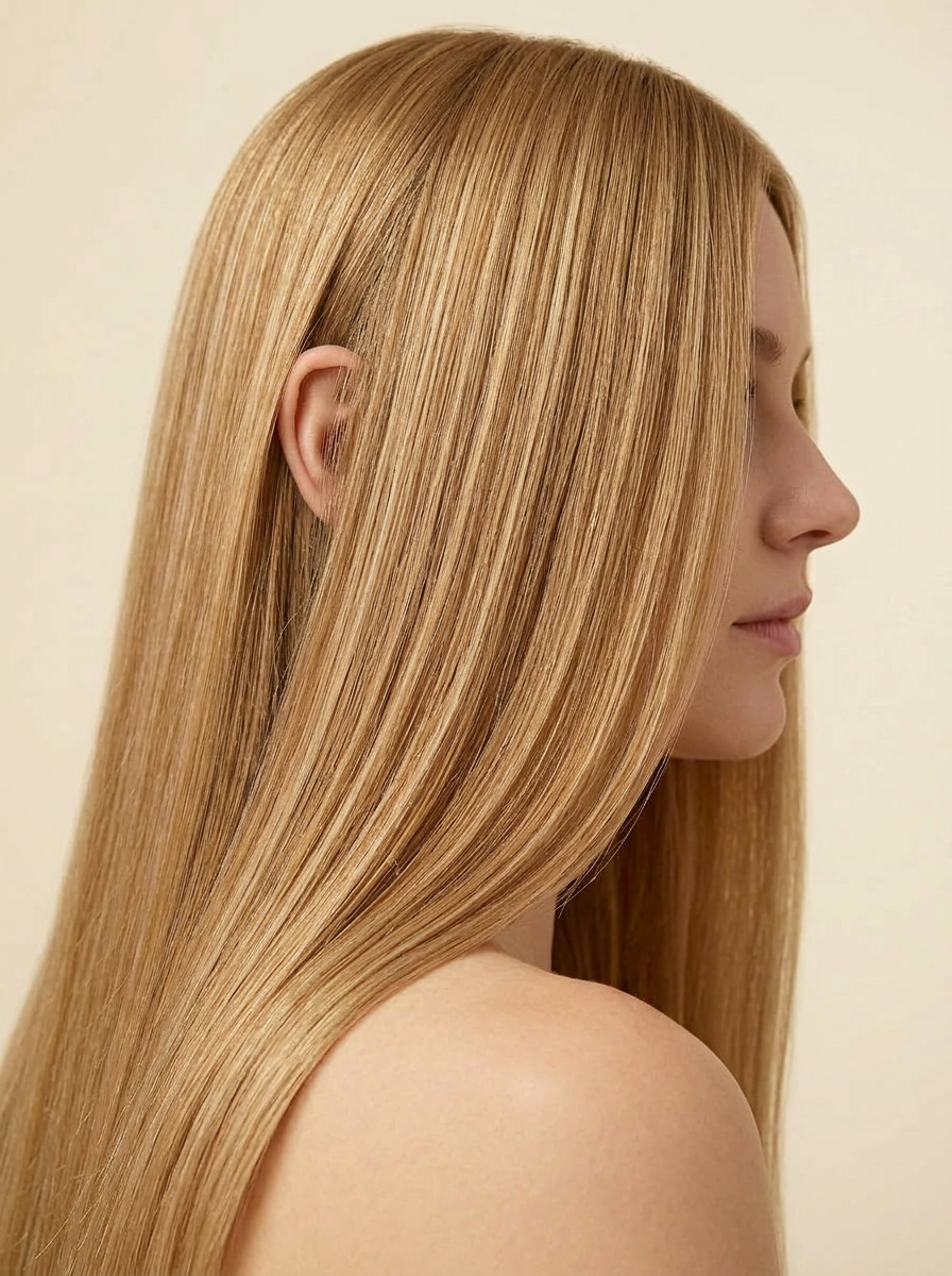 27 Honey Blonde hair colour — Side close-up