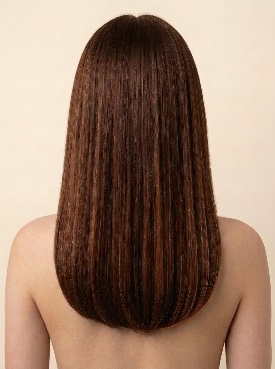 2 Brown hair colour — Rear view