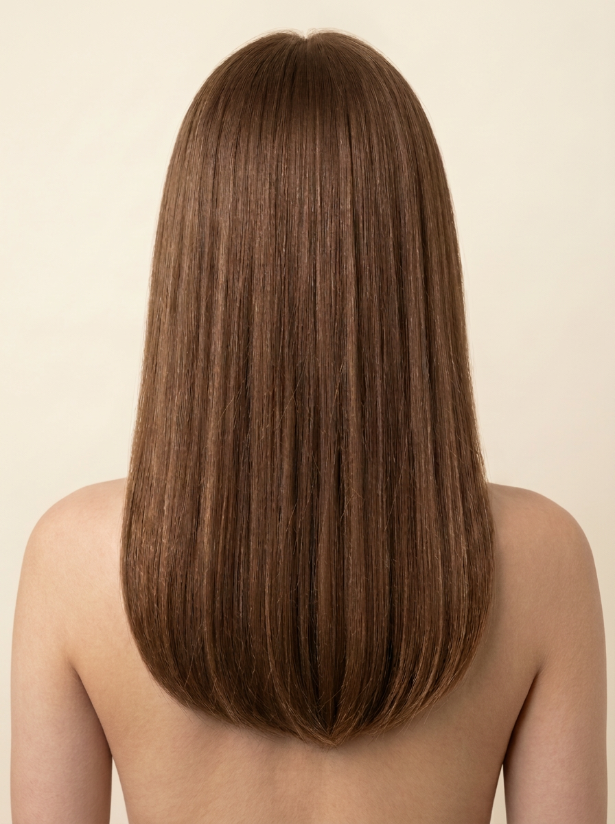 2H Ash Brown hair colour — Rear view